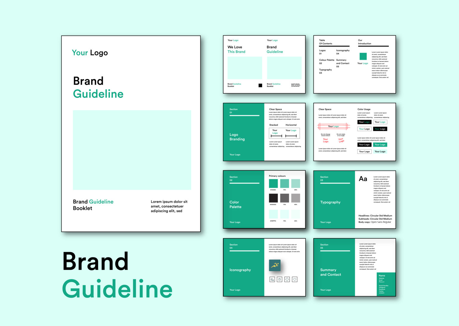 template shows example of how brand guidelines online can look to establish consistency