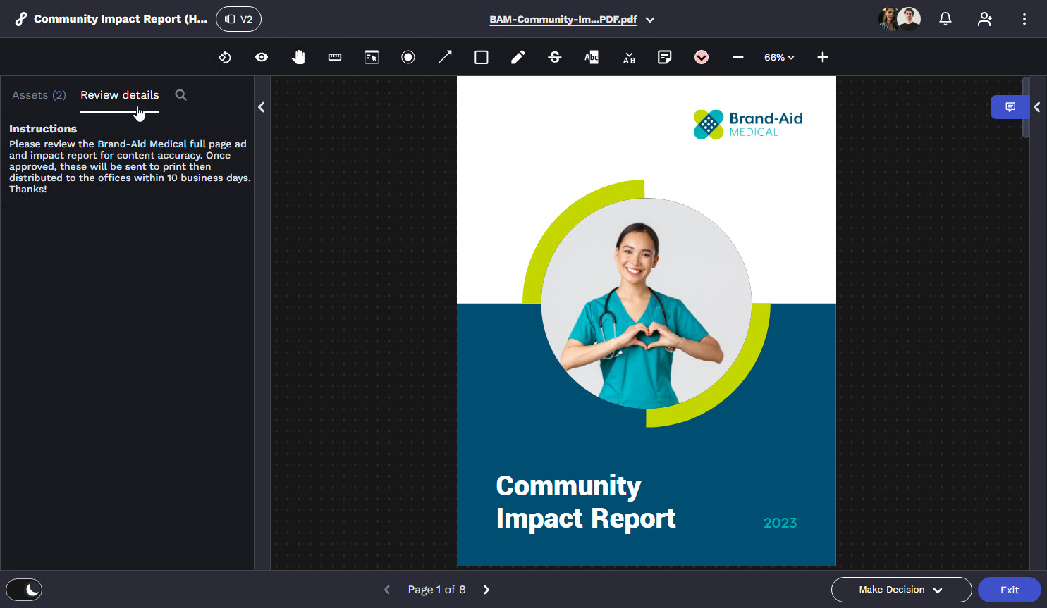 graphic shows how feedback can be provided directly on creative assets